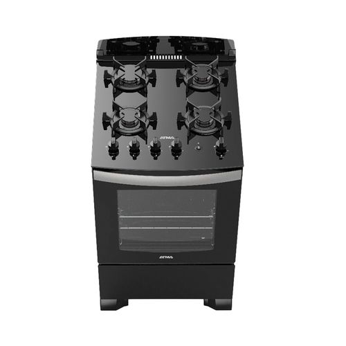 Cocina Multigas Negra 56 Cm Atma