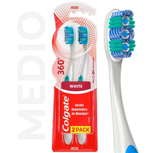 Cepillo De Dientes Colgate 360° Luminous White 2 X 1 U