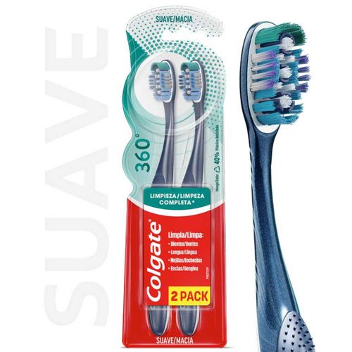 Cepillo Dental Colgate 360 Suave 2x1