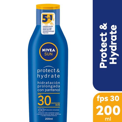 Loción Solar Nivea Sun Protect & Hydrate Fps 30 200 Ml