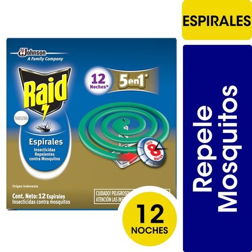 Insecticida Raid Repele Mosquitos En Espiral 12 U