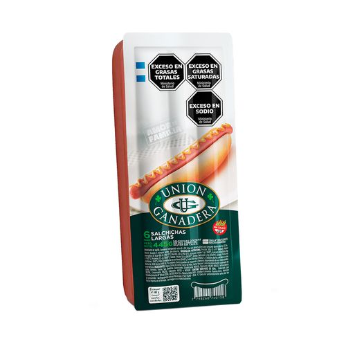 Salchichas Union Ganadera Largas X6 445grs