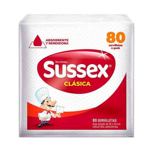 Servilleta Sussex Clásica Hoja Simple - 80 U