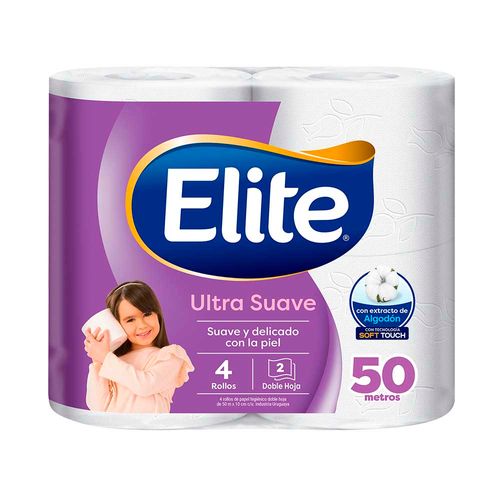 Papel Higiénico Elite Ultra Suave Doble Hoja - 50 M X 4 U