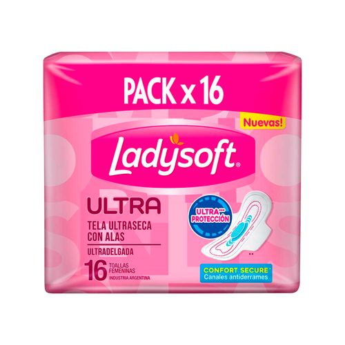 Toallas Femeninas Ladysoft Ultra Seca - 16 U