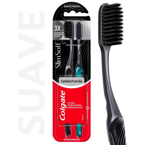 Cepillo De Dientes Colgate Slim Soft Black 2 U