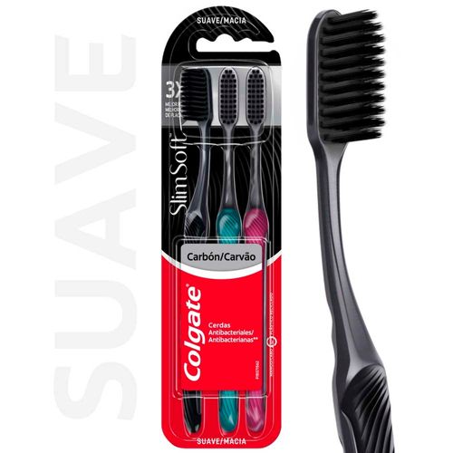 Cepillo De Dientes Colgate Slim Soft Charcoal 3 U