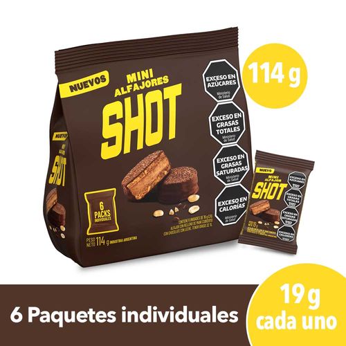 Mini Alfajores Con Relleno De Maní X 114 Gr Shot