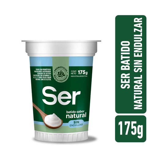 Yogur Batido Natural Sin Endulzar Ser 175 Gr