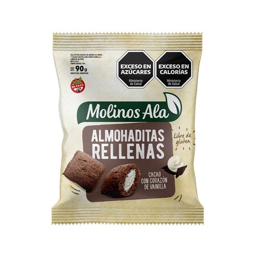 Almohaditas Rellenas Molinos Ala Cacao Y Vainilla X 90 Gr