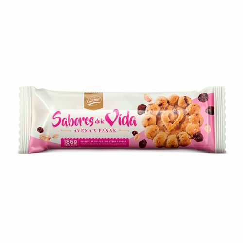 Galletitas De Avena Y Pasas Sabores De La Vida 186 Gr