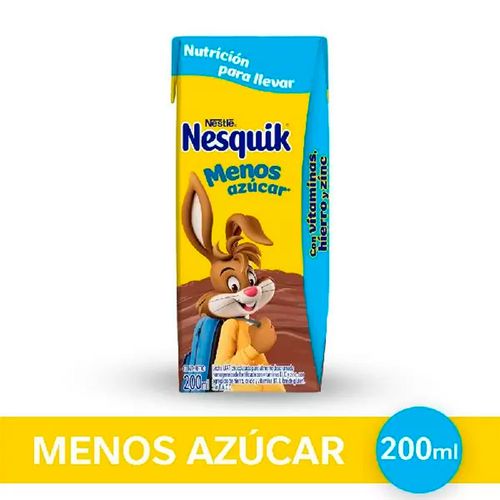 Leche Chocolatada Nesquik Menos Azúcar 200ml