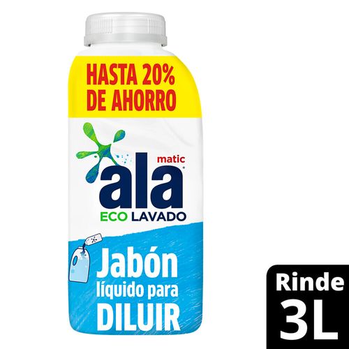 Jabón Líquido Para Diluir Ala Matic Máxima Blancura 500 Ml