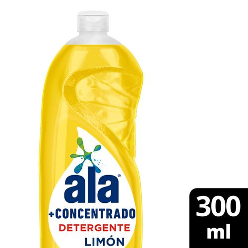 Detergente Líquido + Concentrado Ala Limón Botella 300 Ml