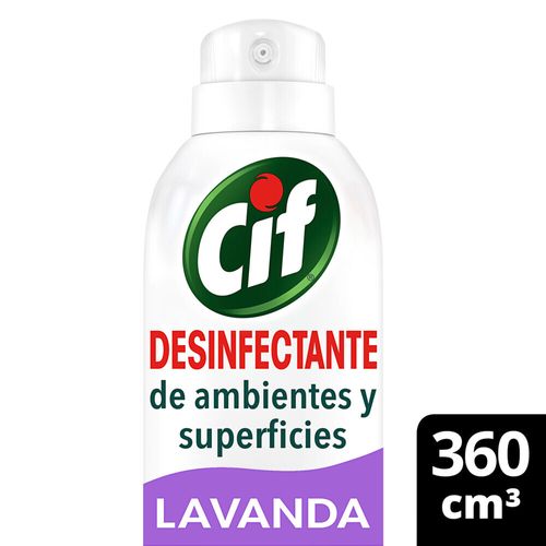 Aerosol Desinfectante Ambientes Y Superficies Cif Lavanda 360 Cm3