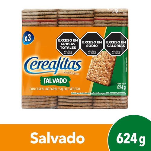 Galletitas Cracker Cereal Salvado Cerealitas X3uni 624g