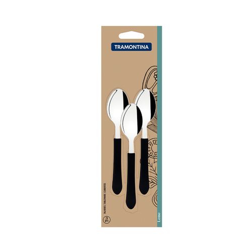 Cucharita Mango Plastico Leme Negro X 3 Un Tramontina