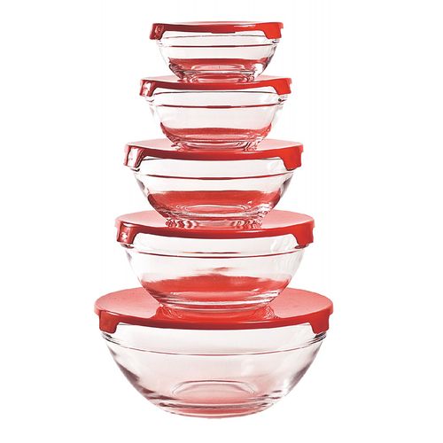 Bowl Vidrios Con Tapa X5 Un Krea