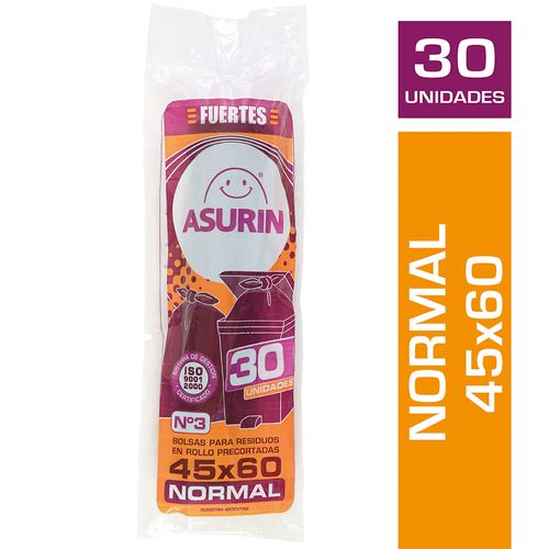 Bolsa De Residuos Asurin 45 X 60 Cm Rollito - 30 U
