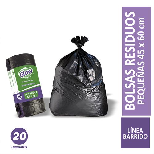 Bolsa De Residuo Glow Pequeñas 45x60 Cm 20 Unidades