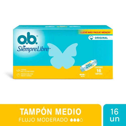Tampones Siempre Libre Medio X 16 Un Ob