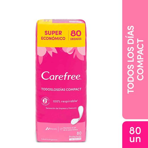 Protectores Diarios Todos Los Días Compact X 80 Un Carefree