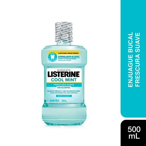 Enjuague Bucal Cool Mint Sin Alcohol 500 Ml Listerine