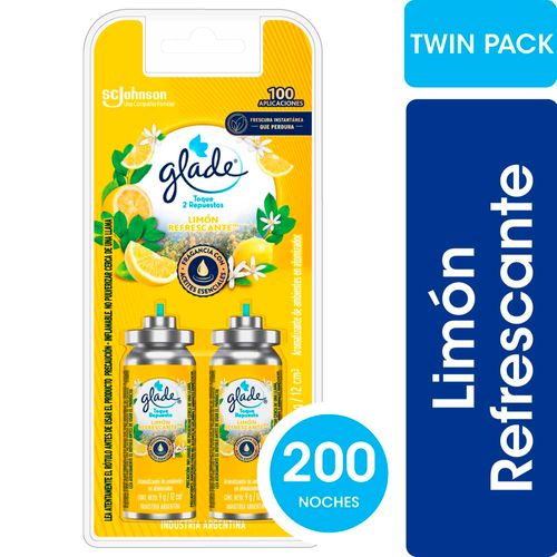 Desodorante Ambiente Toque Limón Repuesto X 2 U Glade