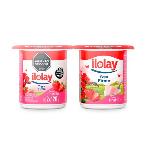 Yogur Firme Frutilla 2 Un X 120 Gr Ilolay