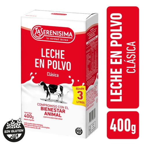 Leche En Polvo Entera La Serenisima 400 Gr