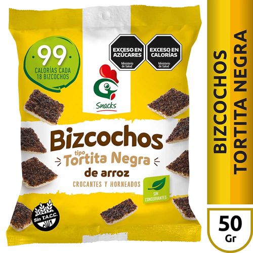 Bizcocho Arroz Gallo Snack Tortita Negra X 50gr