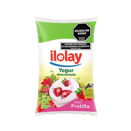 Yogur Descremado Frutilla Sachet X 900 Gr Ilolay