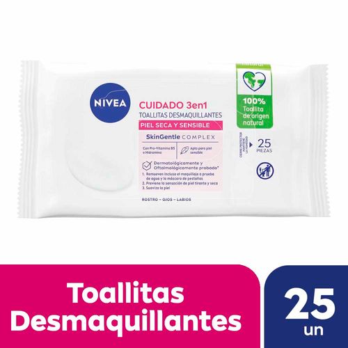 Toallitas Limpiadoras 3 En 1 X 25 Un Nivea