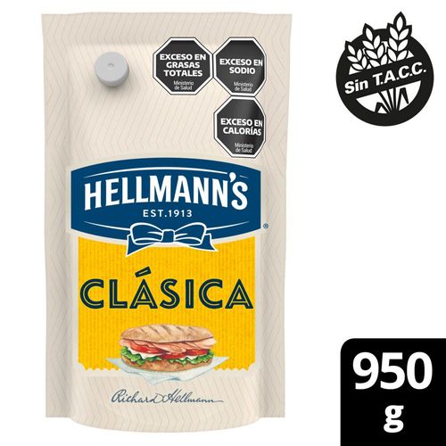 Mayonesa Hellmann's Clásica Sin Tacc Doypack 950 Gr