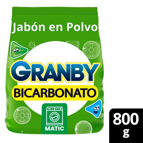 Jabón En Polvo Granby  Bicarbonato De Limón 800 Gr