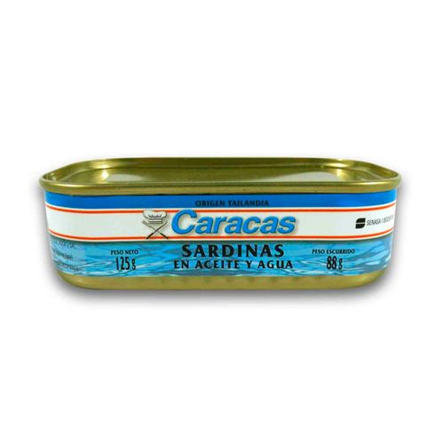 Sardinas En Acte Y Agua X 125 Gr Caracas