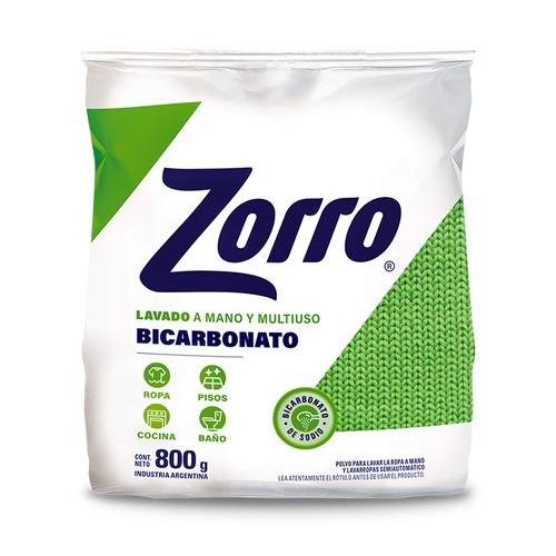 Detergente Polvo Bicarbonato 800g Zorro