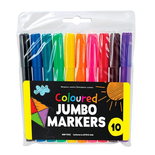 Marcadores De Colores Pack X 10 Un Jumbo