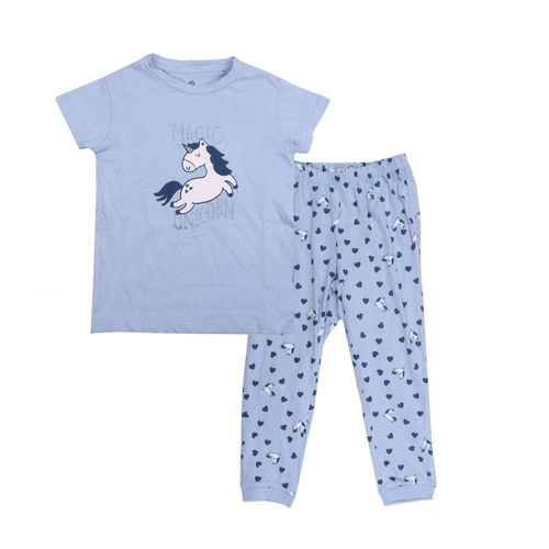 Pijama Niña Manga Corta Pa Uni Talle 4 A 12 Set Urb