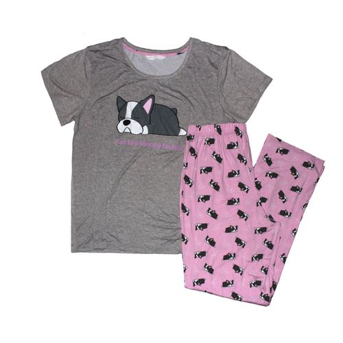 Pijama Mujer Manga Corta Pant. Largo Bulldog Talle S A Xxl Urb