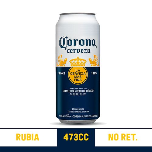 Cerveza Corona Rubia 473cc