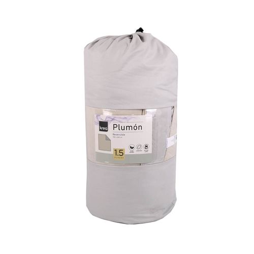 Plumon Pluma Liso 1.5p Ecru-gris Bicolor Krea