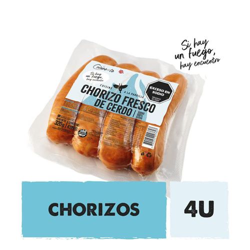 Chorizo Puro Cerdo Envasado Vacio - 4 U - 320 Grs - Cuisine&co
