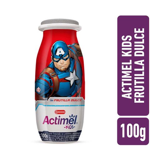 Leche Fermentada Kids Sabor Frutilla Dulce 100 Gr Actimel