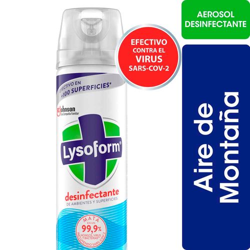 Desinfectante De Ambiente Aerosol Aire De Montaña 360 Ml Lysoform