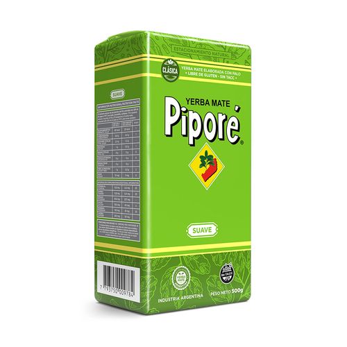 Pipore Yerba Mate Con Palo Suave Clasica 500 Gr