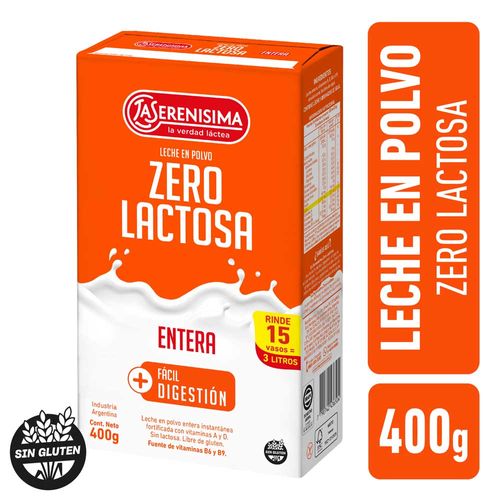 Leche En Polvo Zero Lactosa La Serenisima 400 Gr