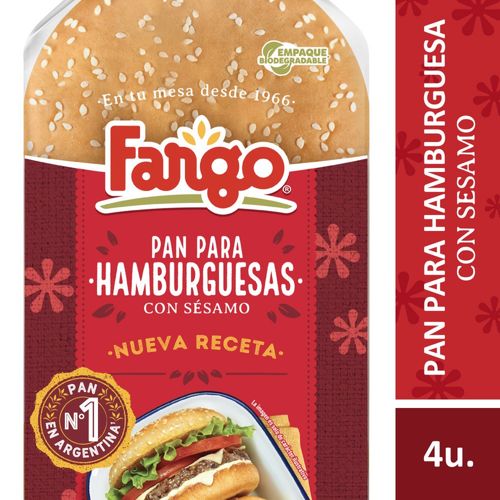 Pan para Hamburguesa con sésamo 4 Un Fargo