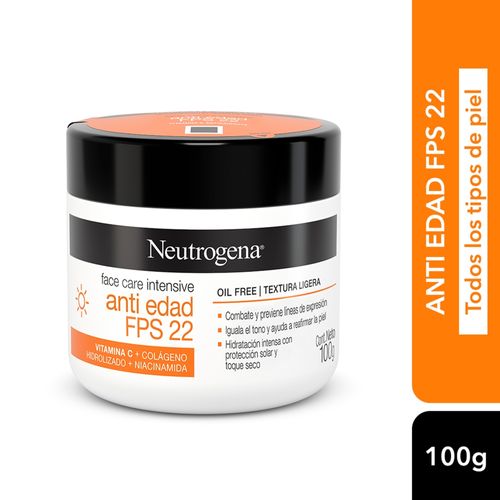 Crema Antiedad Face Care Intensive Antiedad Fps 22 X 100 Gr Neutrogena