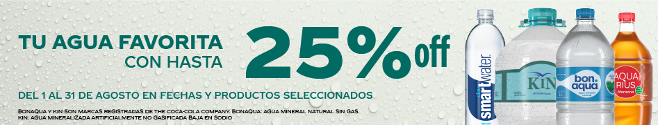 25% en Aguas - Coca Cola